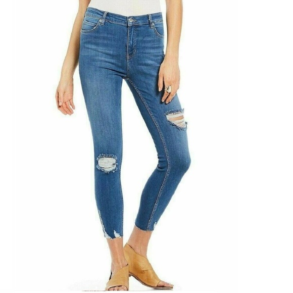 Free People Denim - Free People 24 Blue Shark Bite Destroy Jeans 7AY56